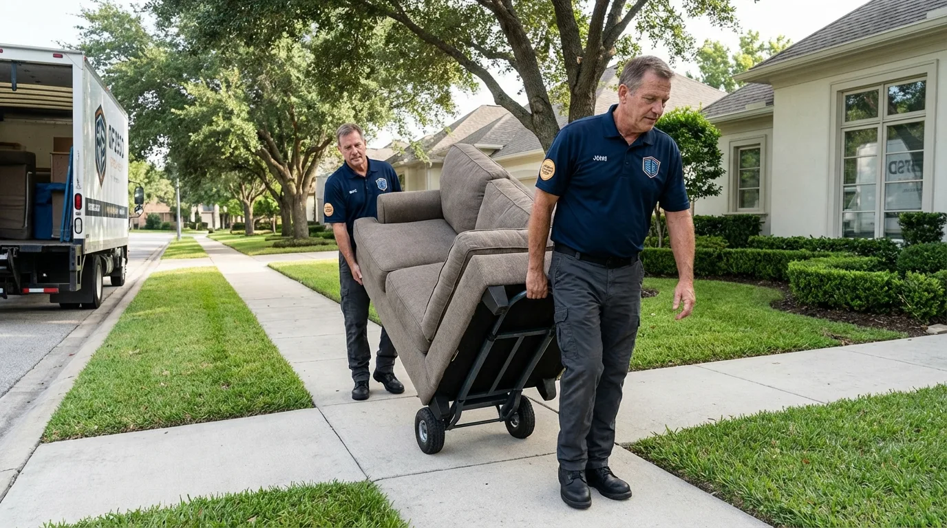 Local residential moving crew loading furniture in Kiln, MS